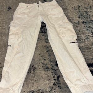 women’s Cream Cargo Pants
